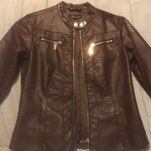 Plum Baccini Faux Leather Jacket